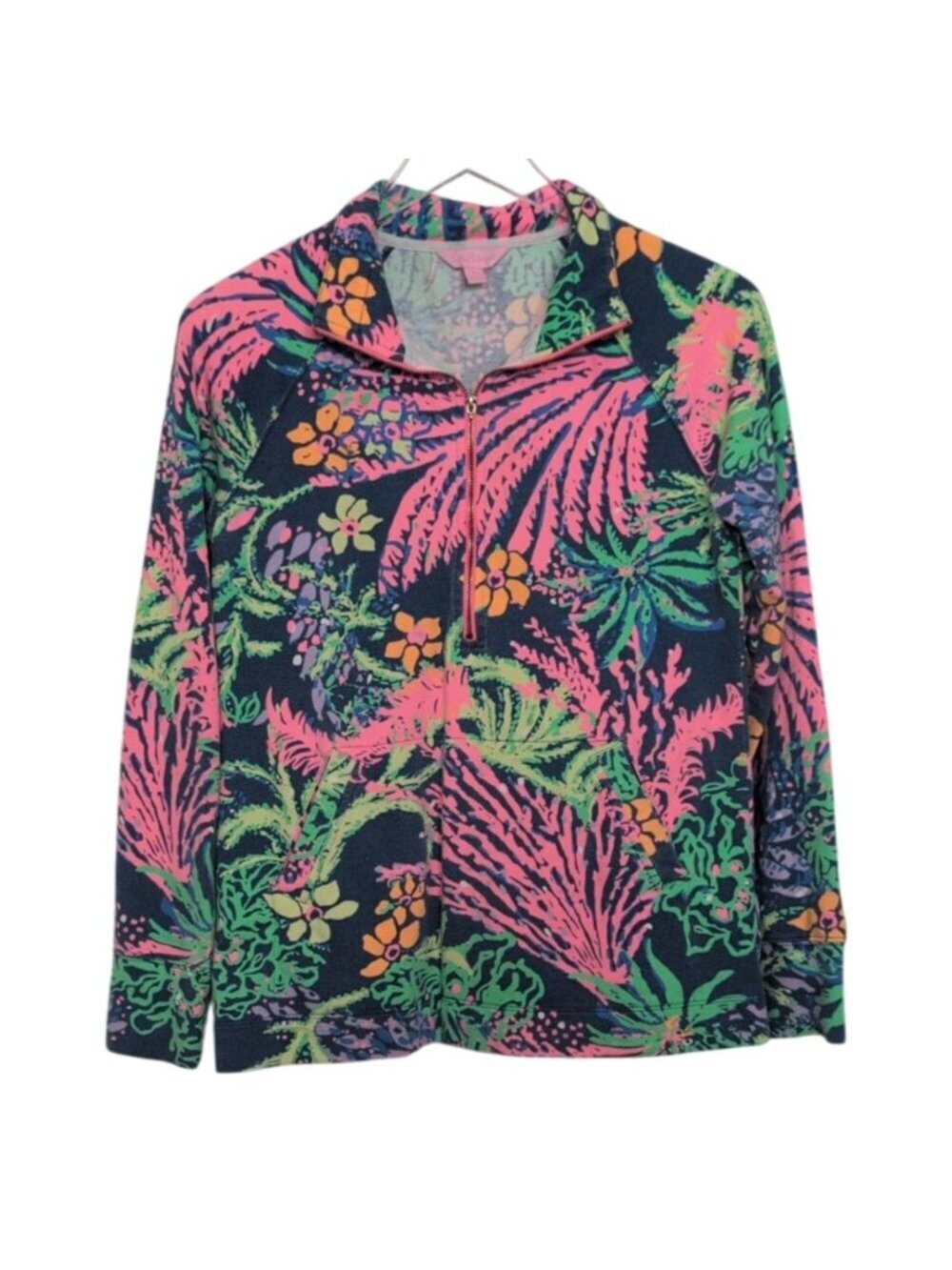 Lilly Pulitzer Floral UPF 50+ Skipper Popover Womens Size Small Stretch Preppy